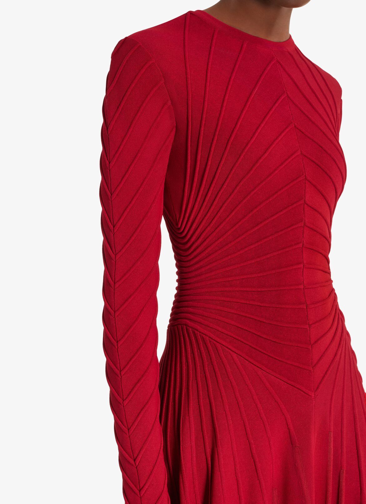 Long Sculpting dress ALAÏA BURGUNDY LONG SCULPTING DRESS